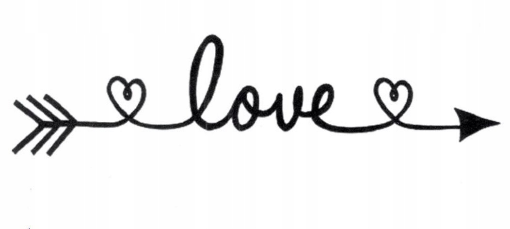 TATUAŻ ze Strzałą SYMBOL Słowo LOVE Strzała M163