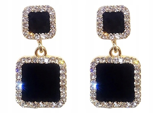 ELEGANCKIE ZŁOCONE KOLCZYKI KRYSZTAŁOWE B521