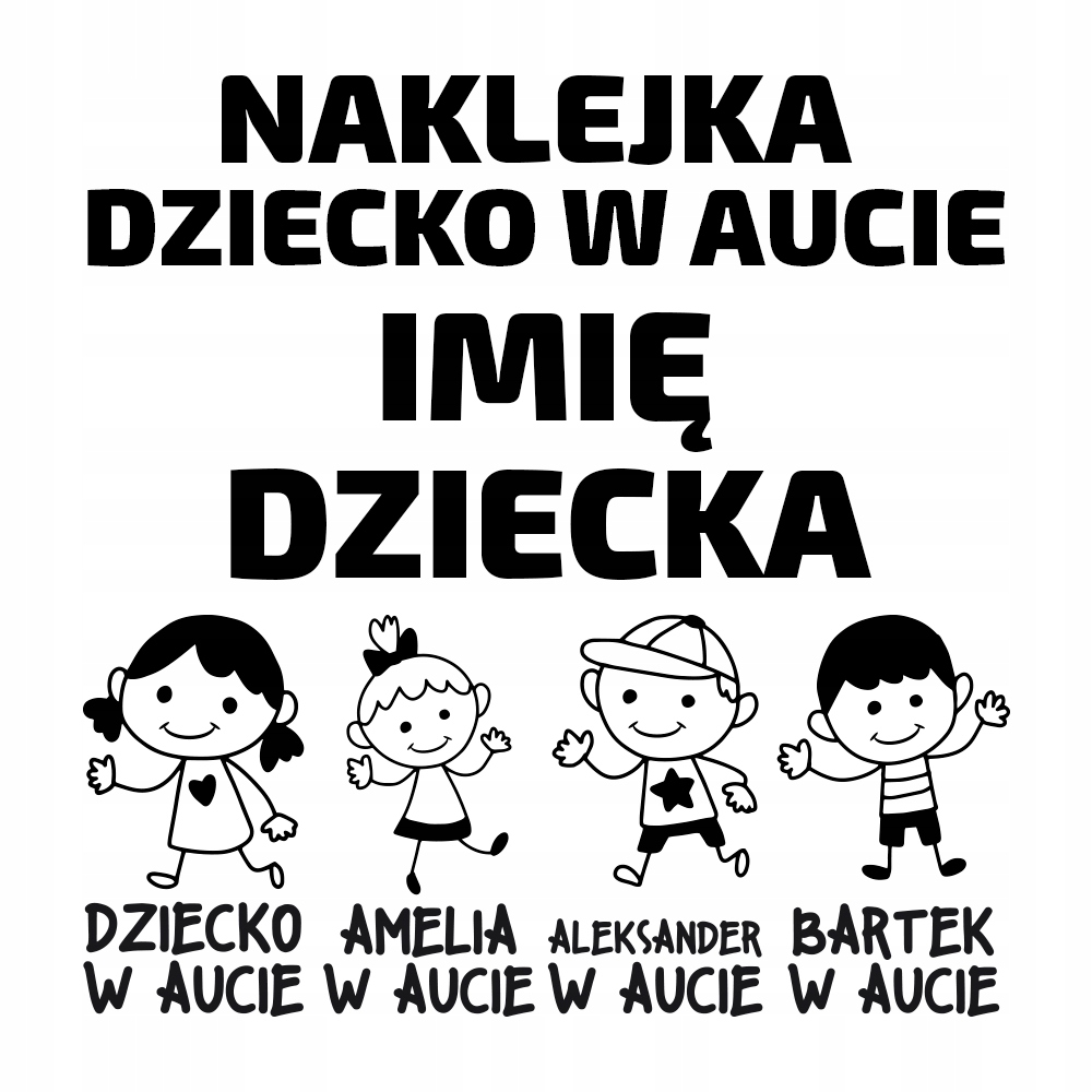 

Naklejki na samochód auto Dziecko W Aucie Imię