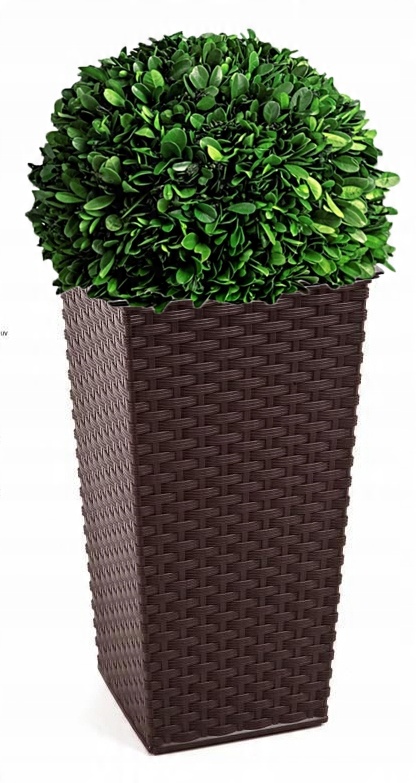 

Kwadratowa donica matowa Rattan H37 Mokka Piękna