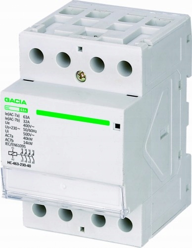 

Stycznik Modułowy HC-463-230-40 230V 63A 3P 4Z 3F