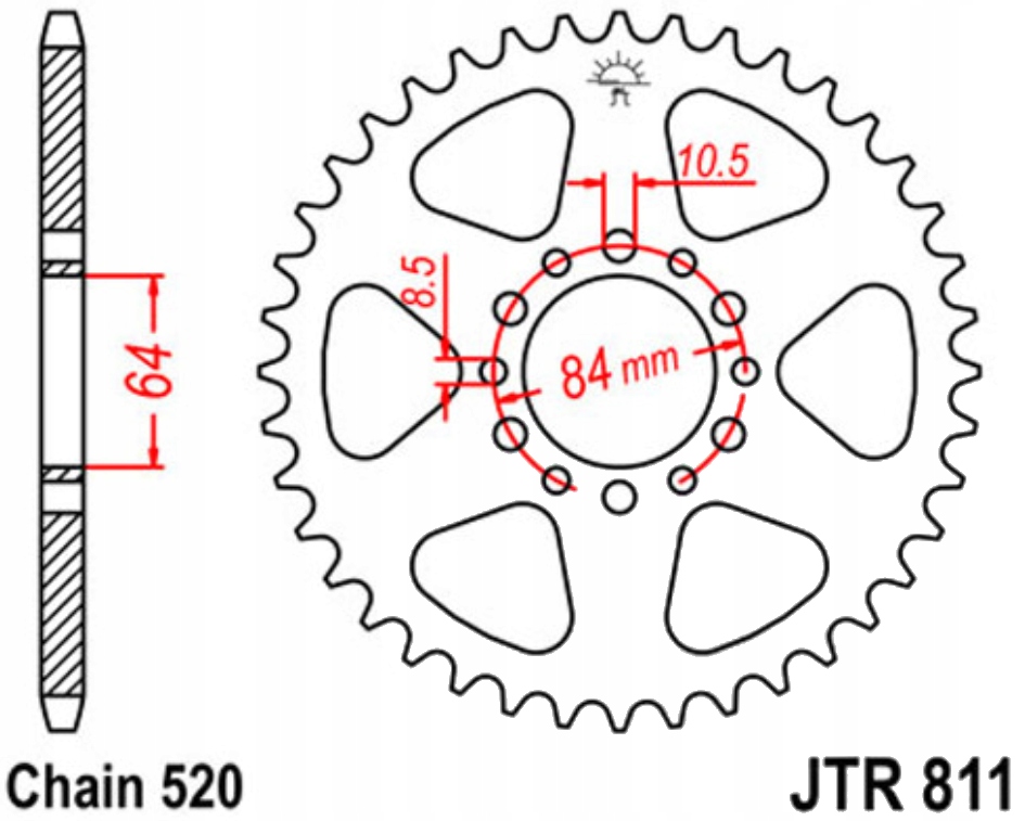 Zadní ozubené kolo Jt R811 39-48Z pro Suzuki Ts 185 Er 79
