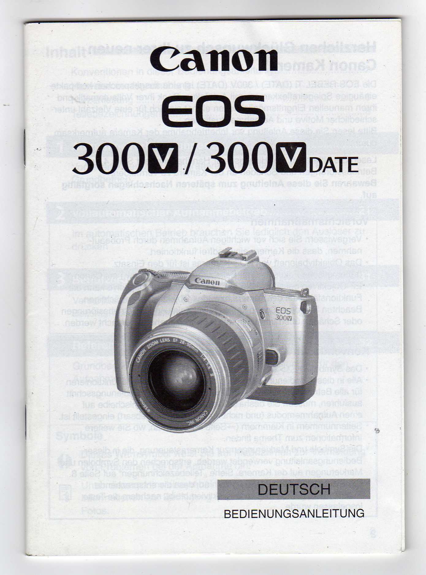 CANON EOS 300 V, 300 V DATE INSTRUKCJA