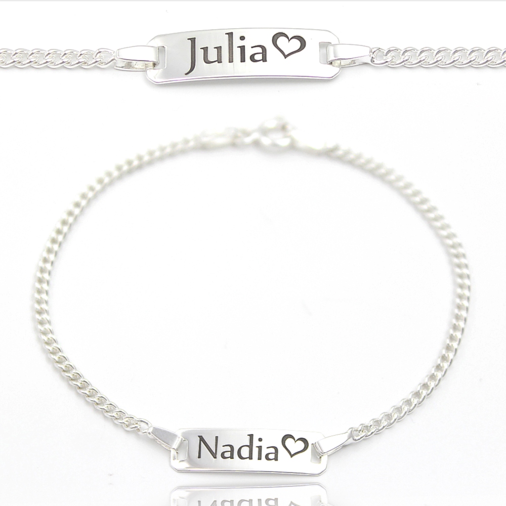 Bransoletka Chrzest Komunia Grawer Srebro 925