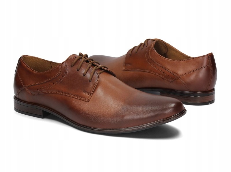 Półbuty Męskie Buty Wizytowe Brązowe Skóra Naturalna W-20 Rozmiar 44 Rozmiar 44