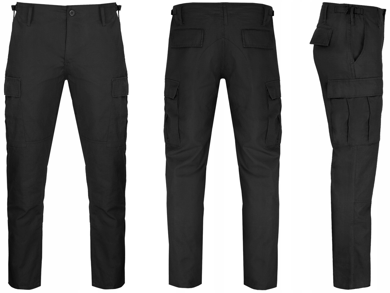 

Spodnie Wojskowe Bdu Slim Fit RipStop Czarne M