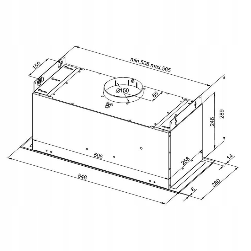 OKAP PODSZAFKOWY 60 CM CZARNY GLOBALO AGENDERO 60.2 BLACK PASEK LED FILTR Model AGENDERO 60.2 BLACK