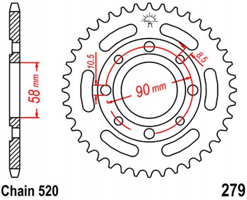 Zadní ozubené kolo JTR279 30-42Z Honda CMX 250 C Rebel