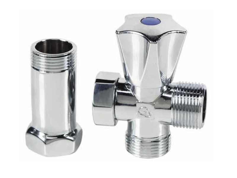 ZAWÓR CHROM 3/4' Z PRZEDŁUŻKĄ DO PRALKI ZMYWARKI