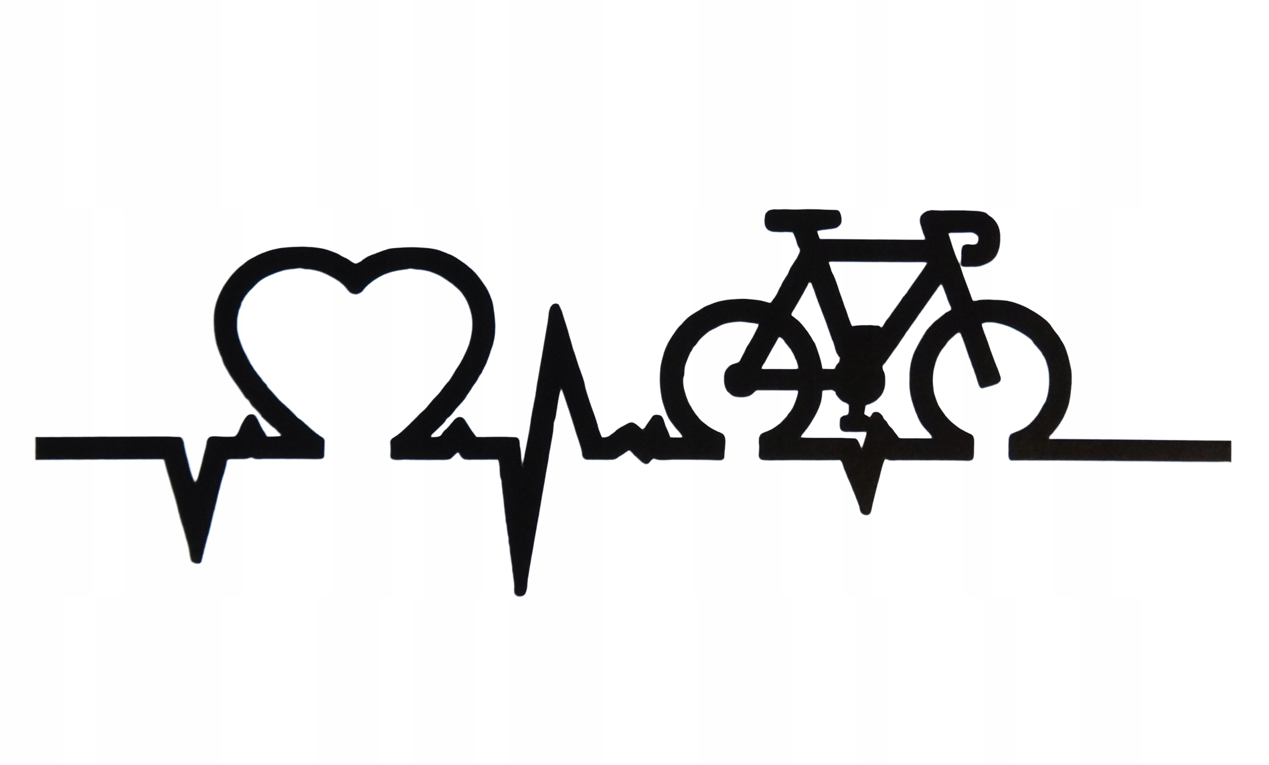 NAKLEJKA na samochód I LOVE BIKE PULS 15x5