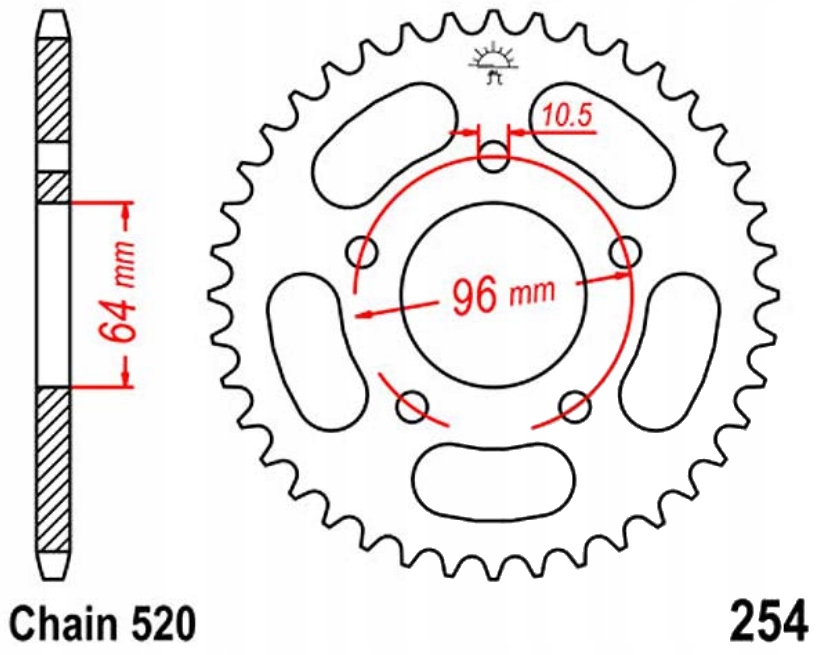 Zadní ozubené kolo Jt R254 37-50Z Honda XL 200 R 83-84