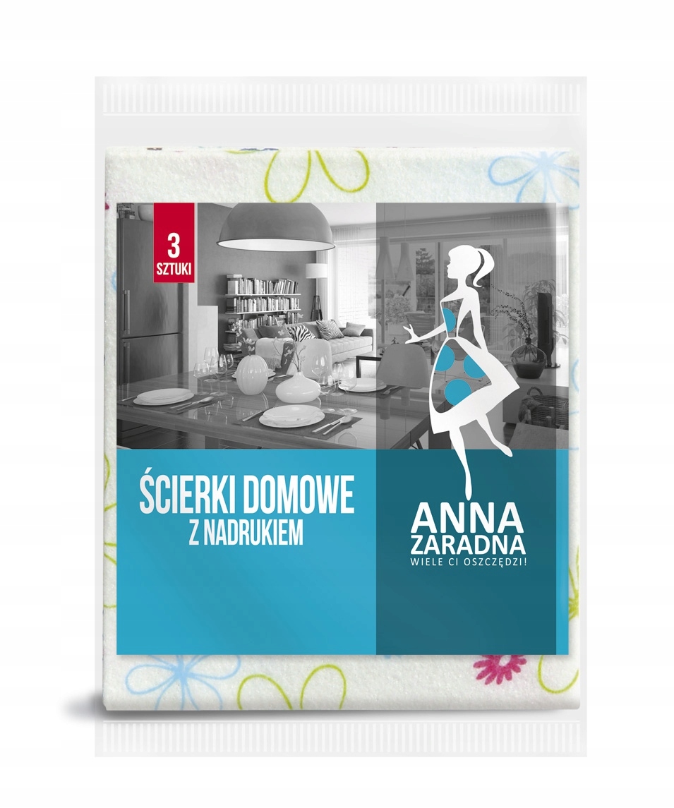 

Ścierki domowe z nadrukiem 3szt. Anna Zaradna