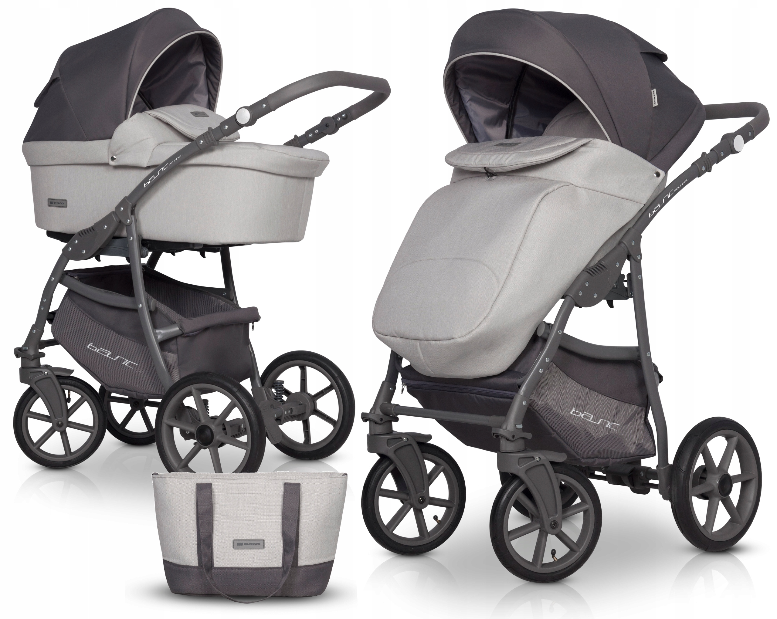 WÓZEK 2w1 GONDOLA SPACER / Basic Pastel Stone Riko