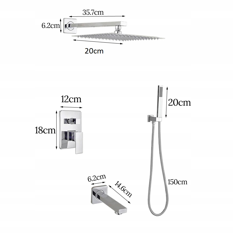ZESTAW PRYSZNICOWY PODTYNKOWY WYLEWKA CHROM Marka inna