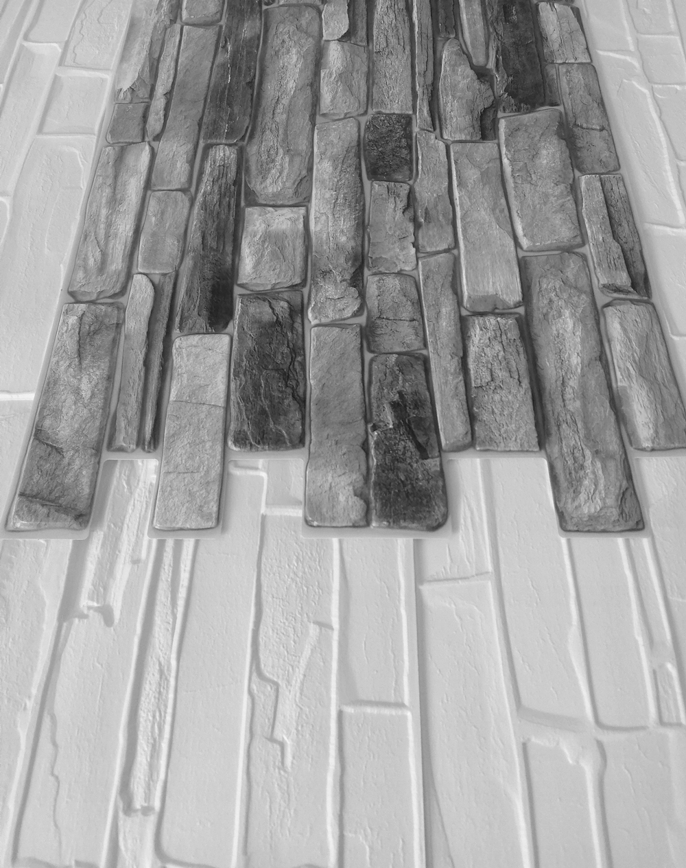 Ścienne Panele ŁUPEK KAMIEŃ 3D PCV STONE GREY Długość 98 cm