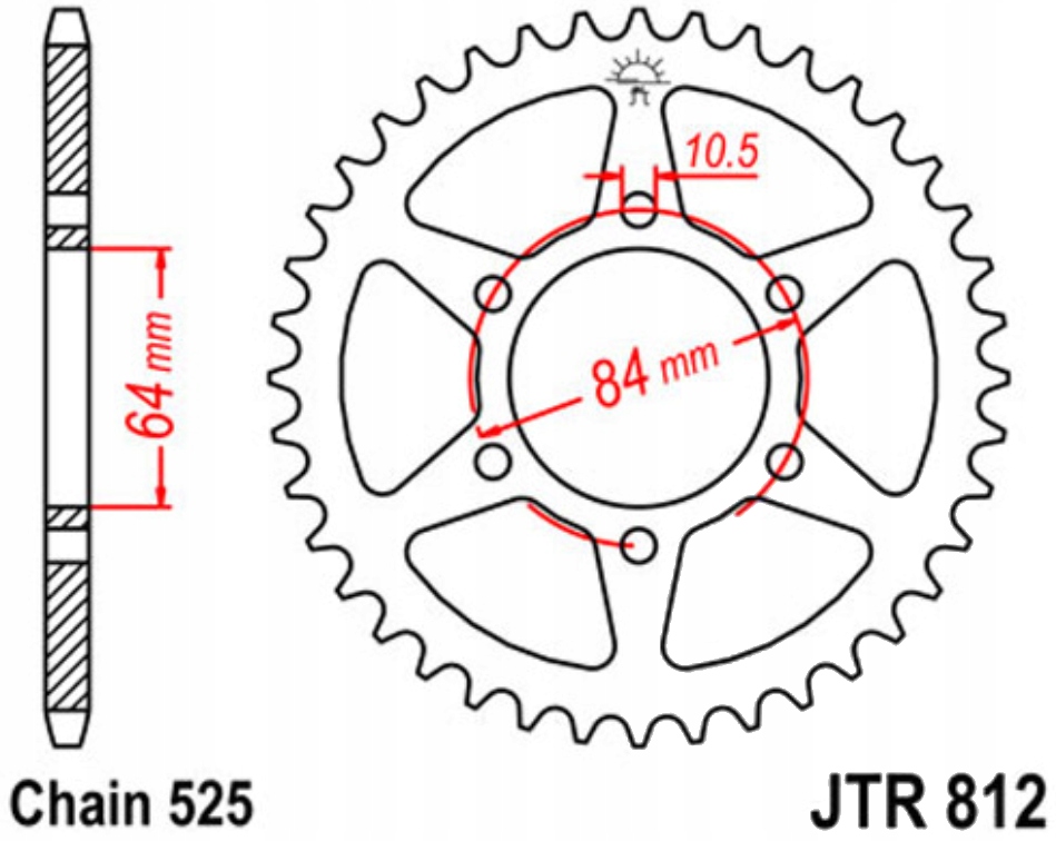 Zadní ozubené kolo Jt R812 41 43Z pro Suzuki Gt 250 73-78