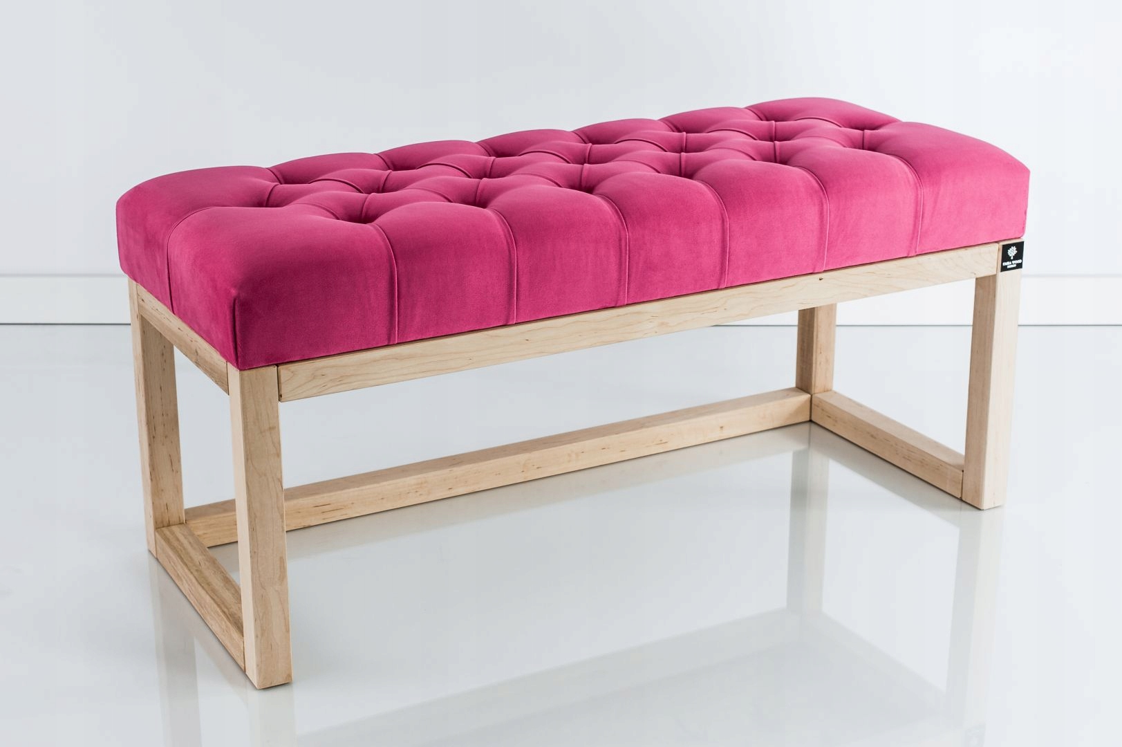 90 Producent Ławka Pufa Pikowana Różowa EMRA WOOD Kolor korpusu biały