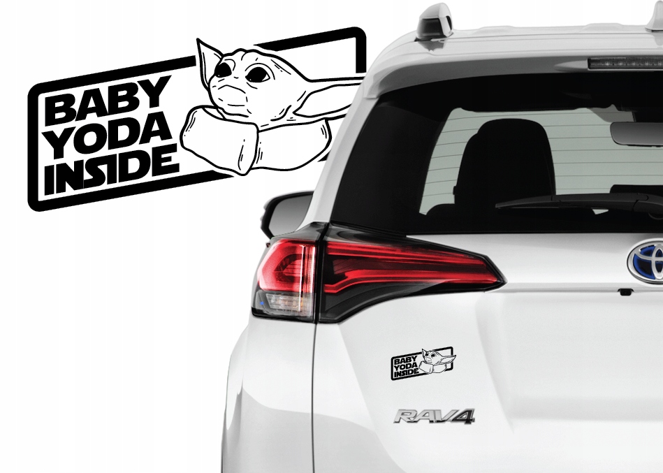 

Naklejka samochód Star Wars Mandalorian Baby Yoda