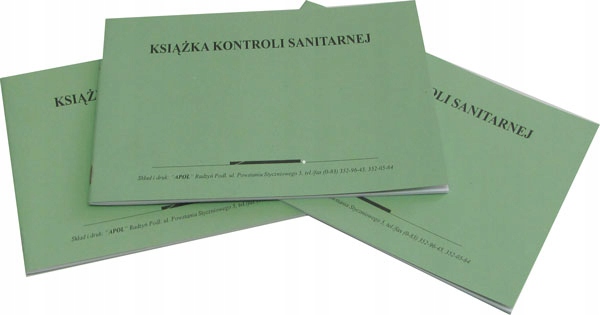 Książka kontroli sanitarnej - format A5 - 16 kartek - 32 strony
