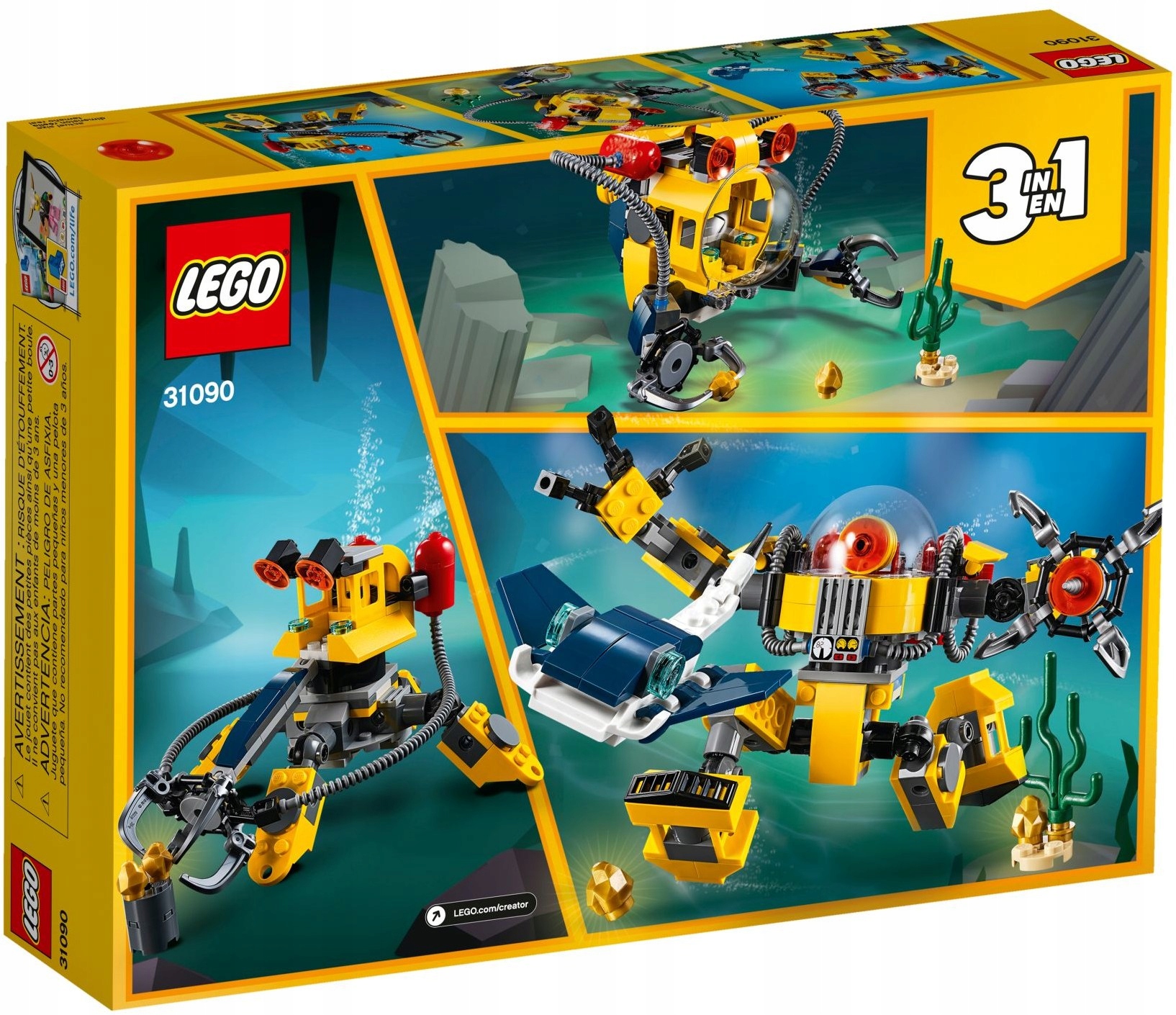 LEGO CREATOR Podwodny robot 3 w 1 31090 Liczba elementów 207 szt.