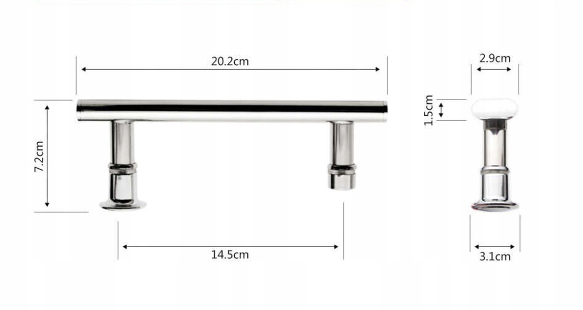 Klamka Uchwyt Rączka do kabiny prysznicowej STAL Rodzaj rączka