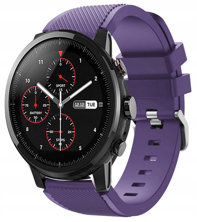 Fioletowy Silikonowy Pasek Xiaomi Amazfit 2 Stratos (Tech-Band)