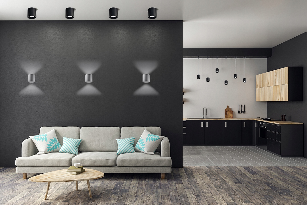 Lampa Aluminium Ścienna Kinkiet ORBIS 2 BIAŁY LED Długość/wysokość 11 cm