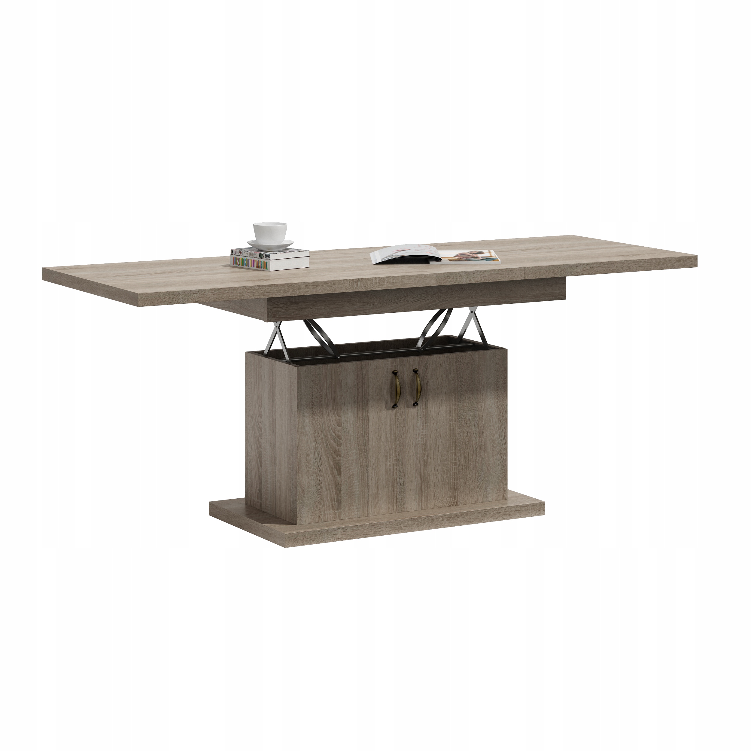 ŁAWA ROZKŁADANA PODNOSZONA Z BARKIEM ORZECH Szerokość mebla 68 cm