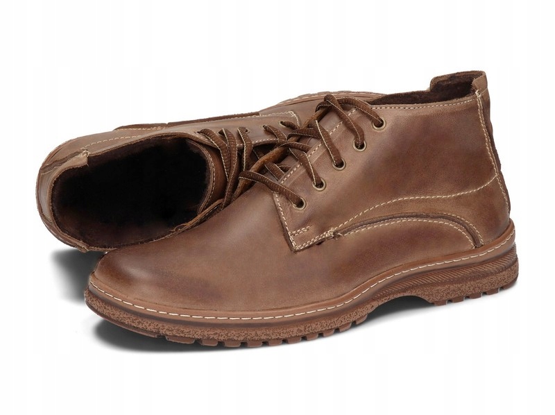 BUTY OCIEPLONE POLSKIE SKÓRA TRAPER 417 CZ 44 Długość wkładki 28.5 cm