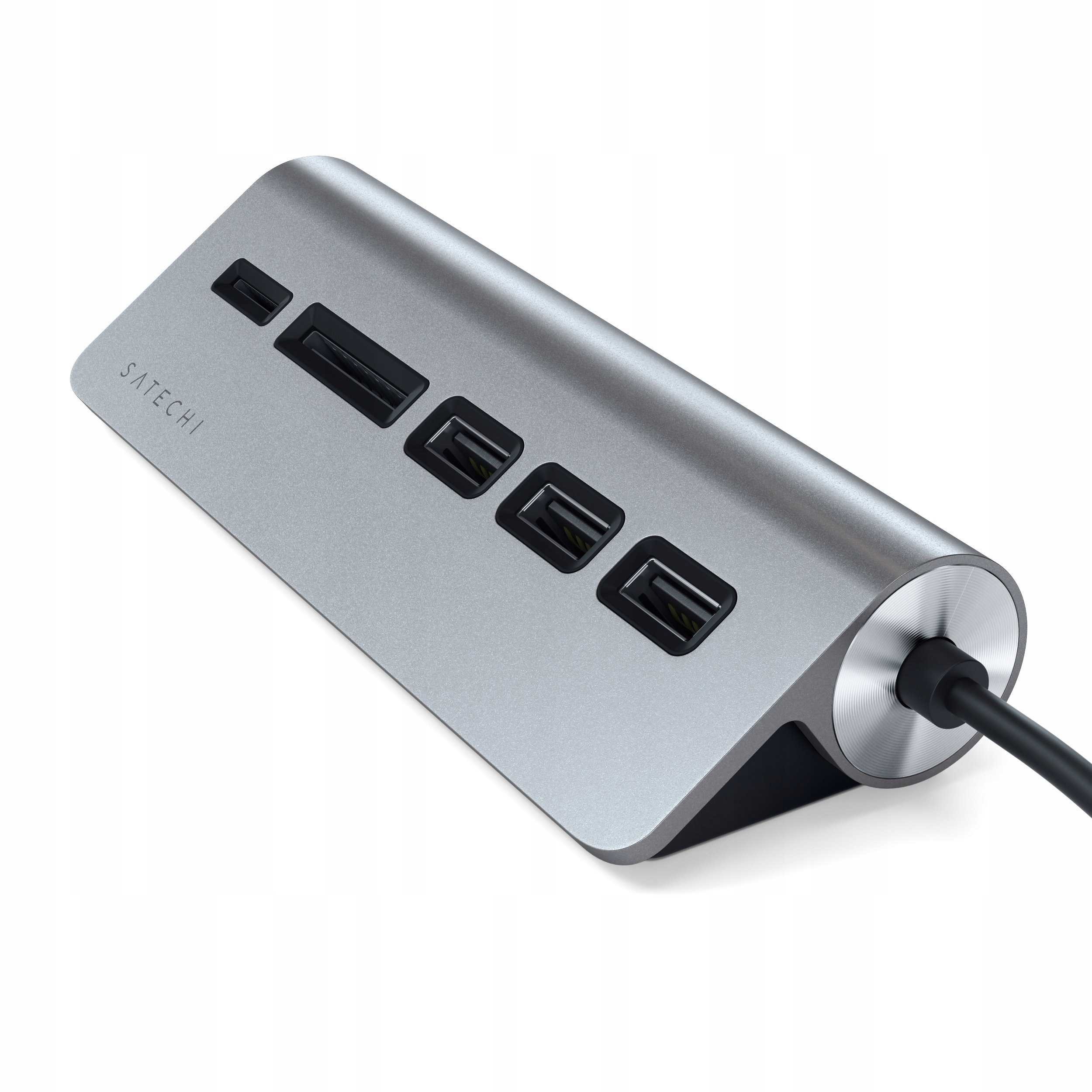 Satechi Aluminium – Usb-c hub (čtečka micro/SD karet, 3x Usb-a) (space gray)