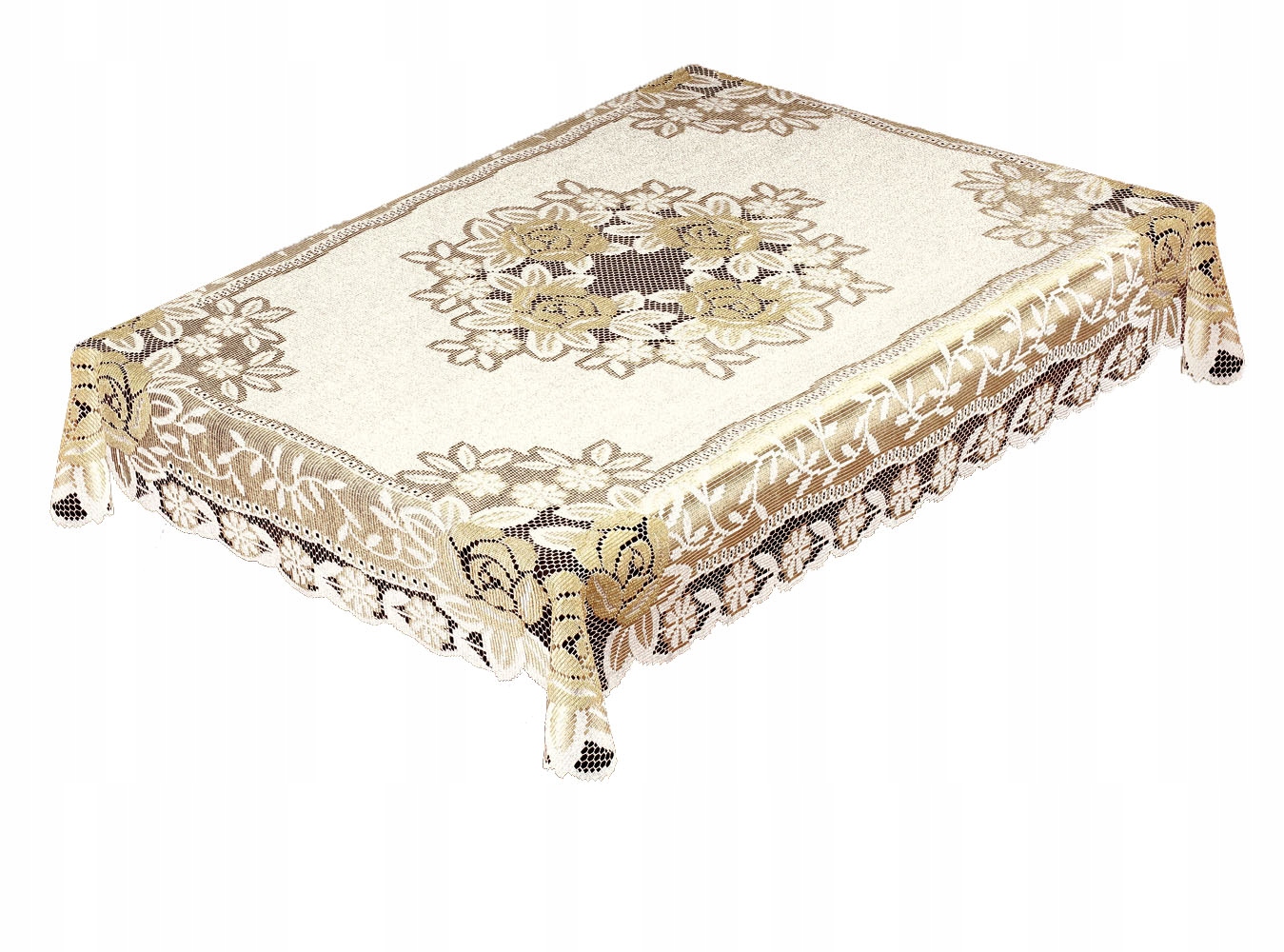 OBRUS ŻAKARDOWY PROSTOKĄTNY 100x155 KREMOWY