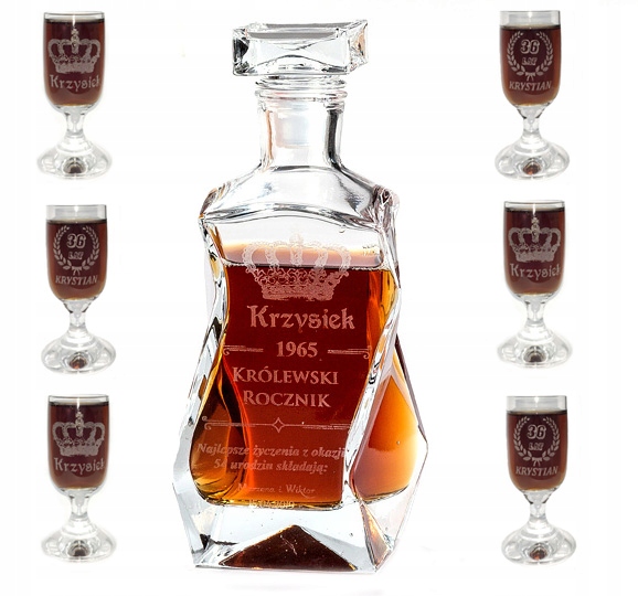 

Zestaw do Nalewki Karafka 6x Kieliszki z Grawerem