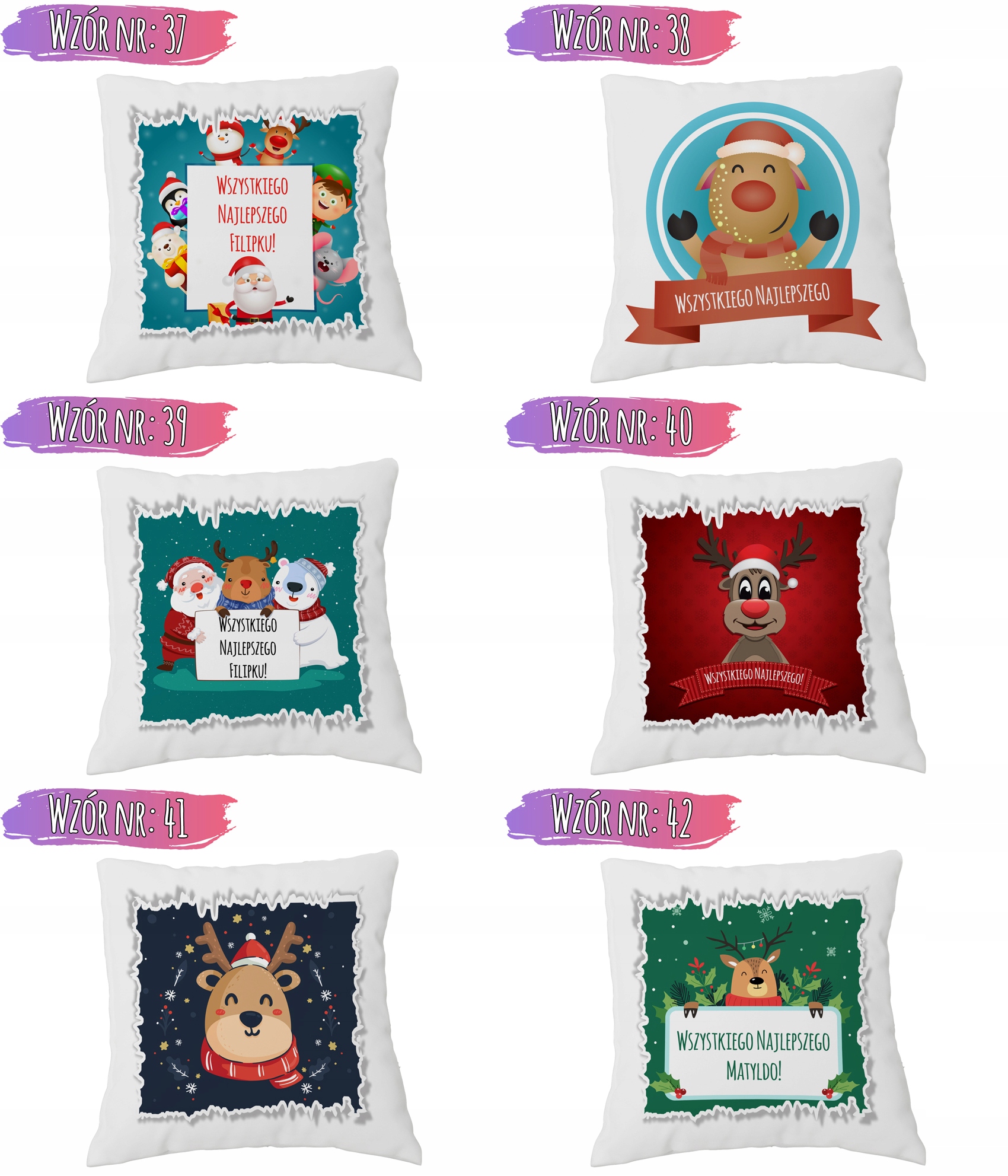 PODUSZKA PREZENT ŚWIĘTA MIKOŁAJKI Z IMIENIEM Długość (cm) 40 cm