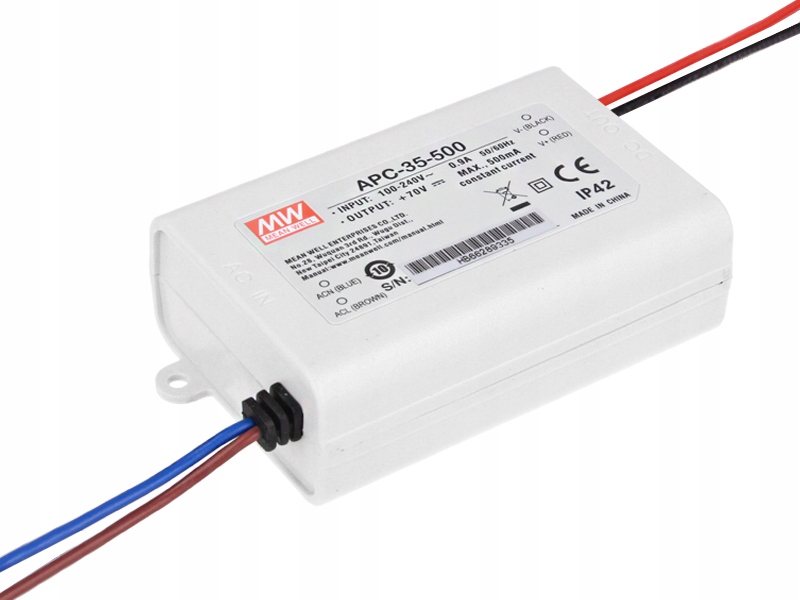

Zasilacz Led prądowy Mean Well Apc 500mA 35W