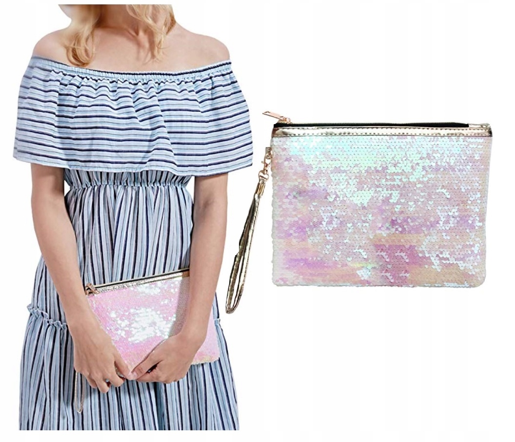 

Cekinowa Kosmetyczka Saszetka Kopertówka Cekiny