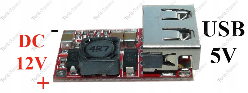 Moduł Konwerter 6-21V - USB 5V 3A samochodowy 12V