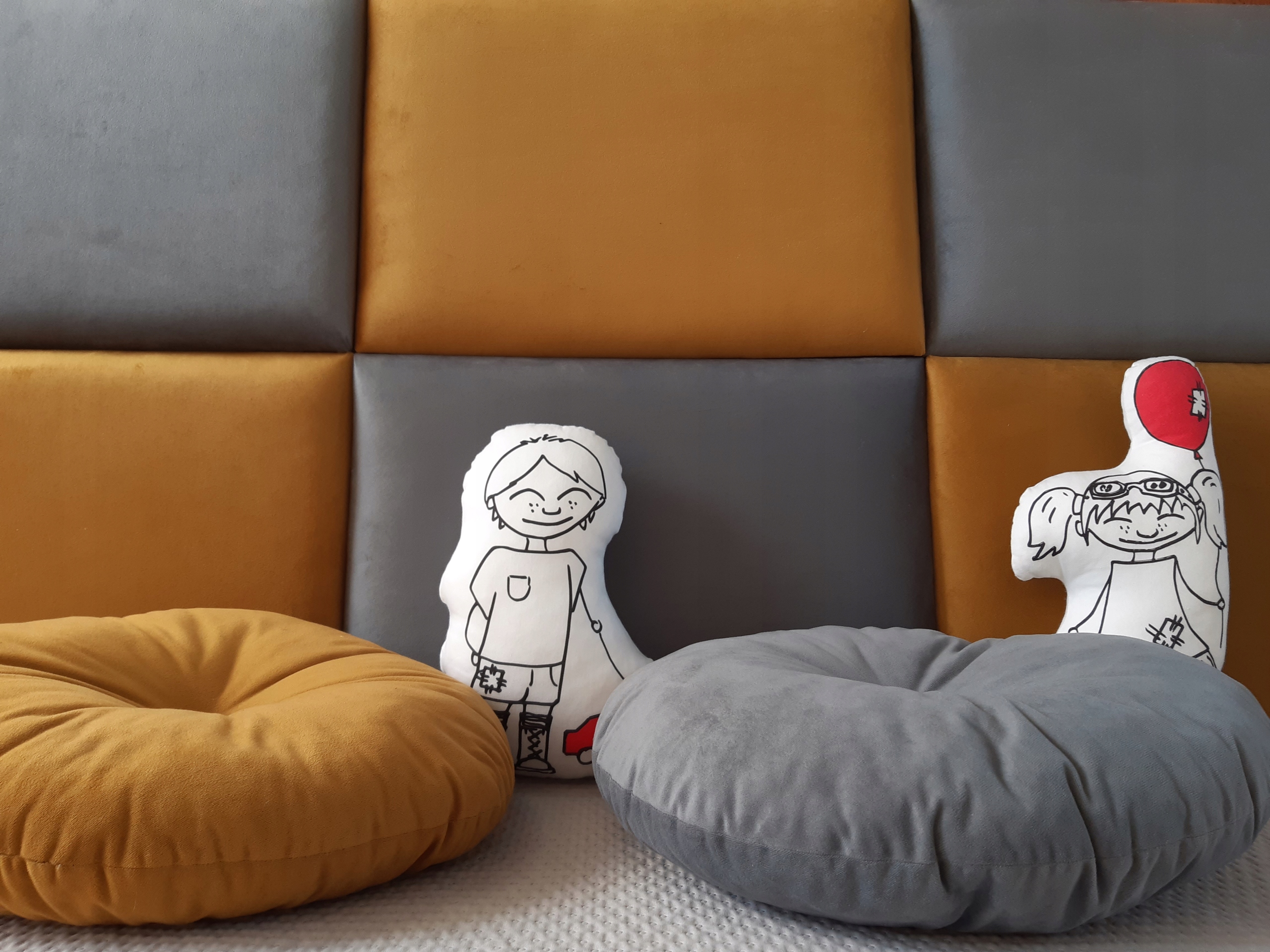 Panele tapicerowane, zagłówkowe, dla dziecka 40x40