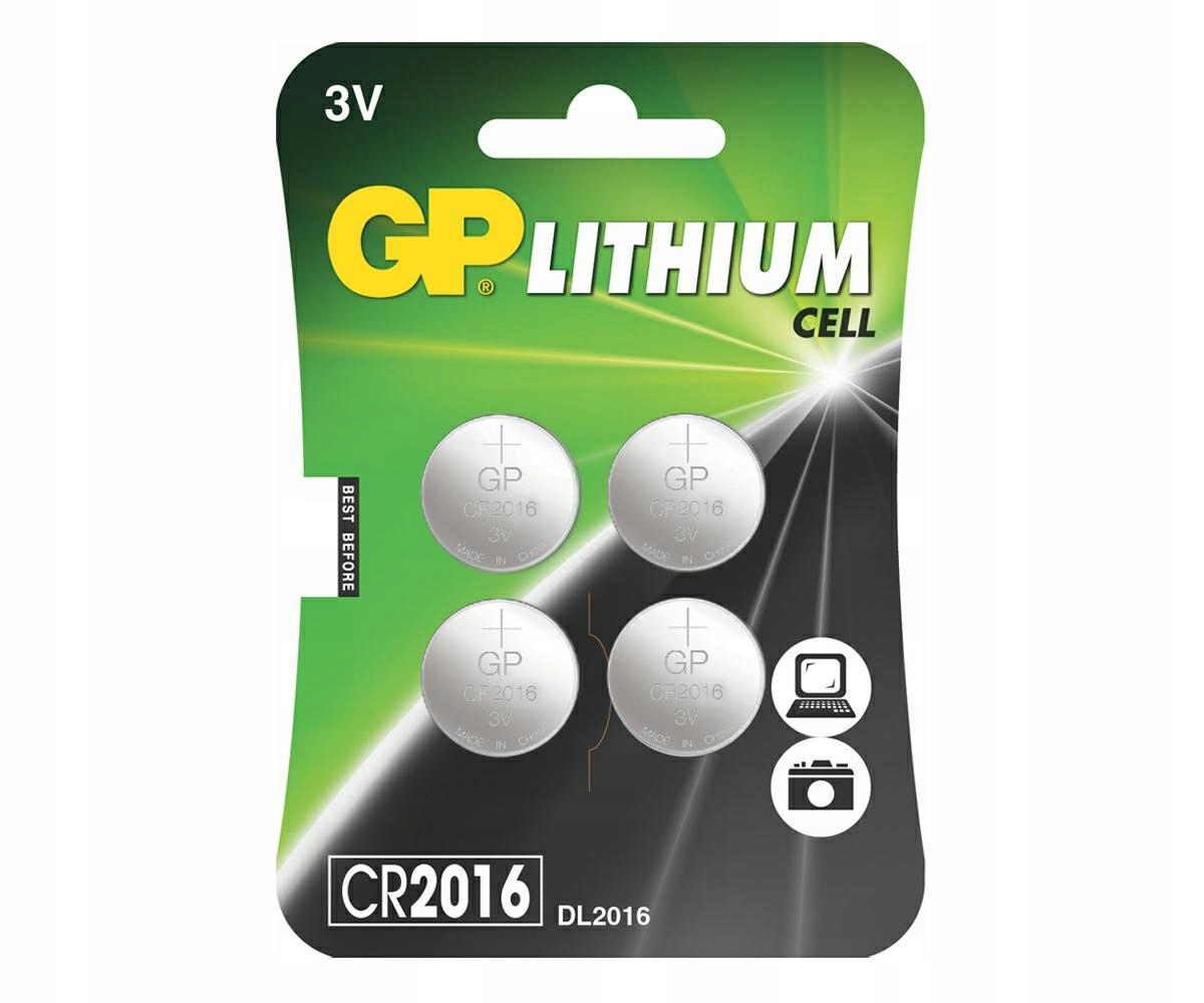 

4x Bateria litowa Gp CR2016 zegarkowa 3V guzikowa