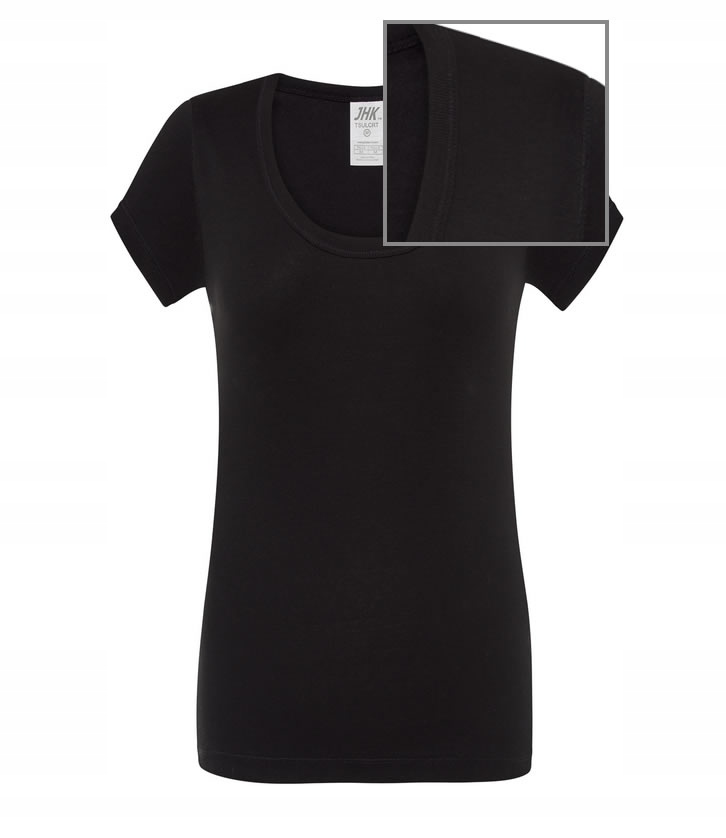 

Jhk Damska Koszulka T-shirt Dekolt Czarna XL