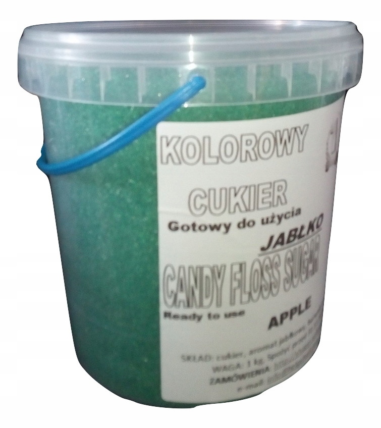 

Kolorowy cukier smakowy Waty Cukrowej Jabłko 1kg