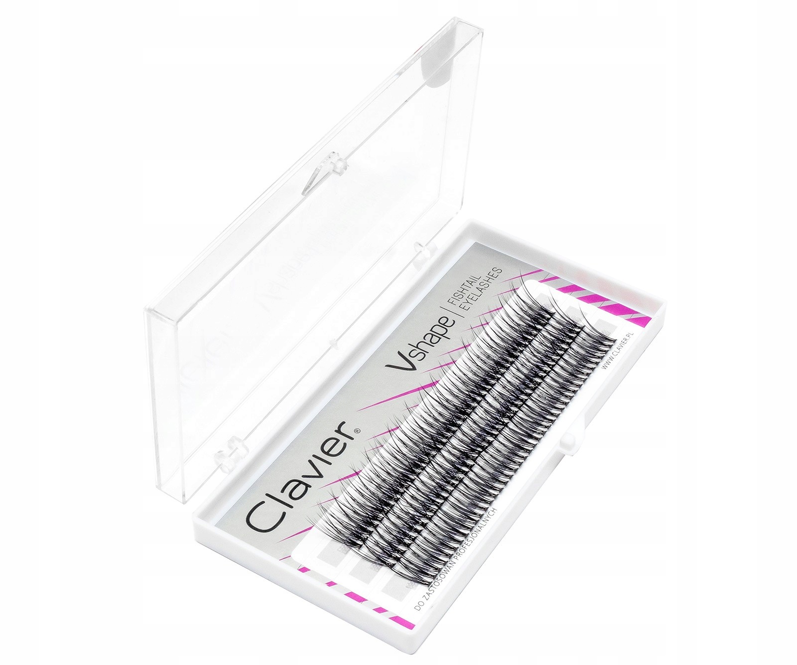 KĘPKI RZĘSY CLAVIER Vshape JEDWABNE NATURALNE 8mm Marka Clavier