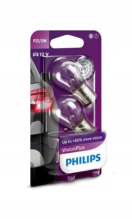 

Philips Żarówki P21/5W VisionPlus +60% Światła