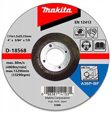 

Makita Tarcza Tnąca Do Metalu 115X3mm D-18568