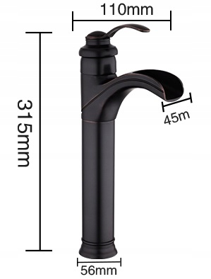 BATERIA UMYWALKOWA WYSOKA RETRO CZARNA ROYAL Rodzaj wylewki Stała