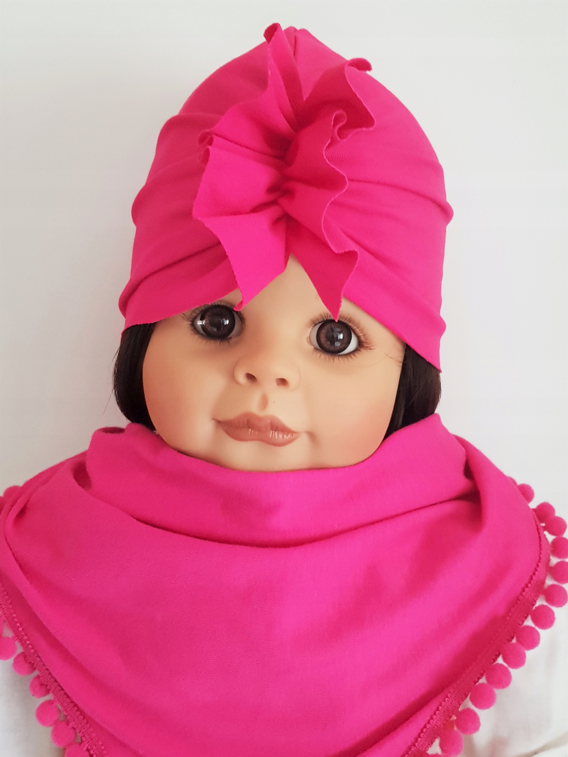 

Kpl Czapka Turban Chustka Pomponiki 3MC-10LAT 7 Wz