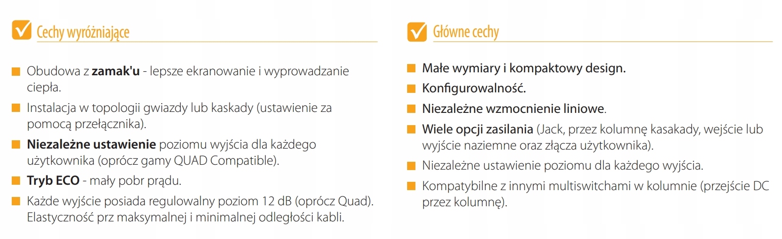 MultiSwitch 5/8 Televes NevoSwitch 5 Wejść QUAD Liczba wejść 5
