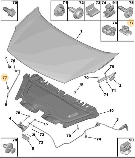 KLIP MOCOWANIE PODPORY PEUGEOT Producent części Peugeot OE