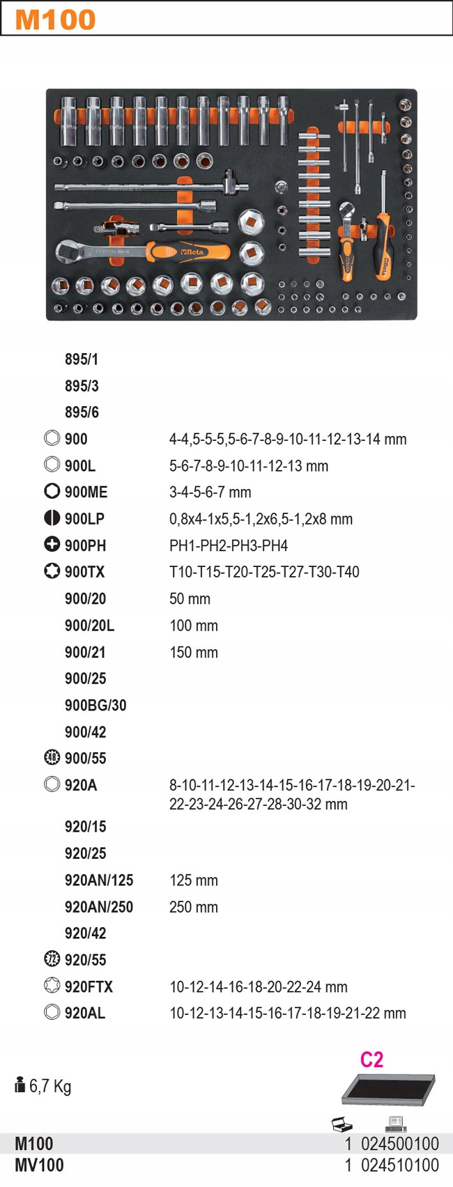 WKLAD PROFILOWANY MIEKKI PUSTY BETA 2451 MV100 Mark Beta