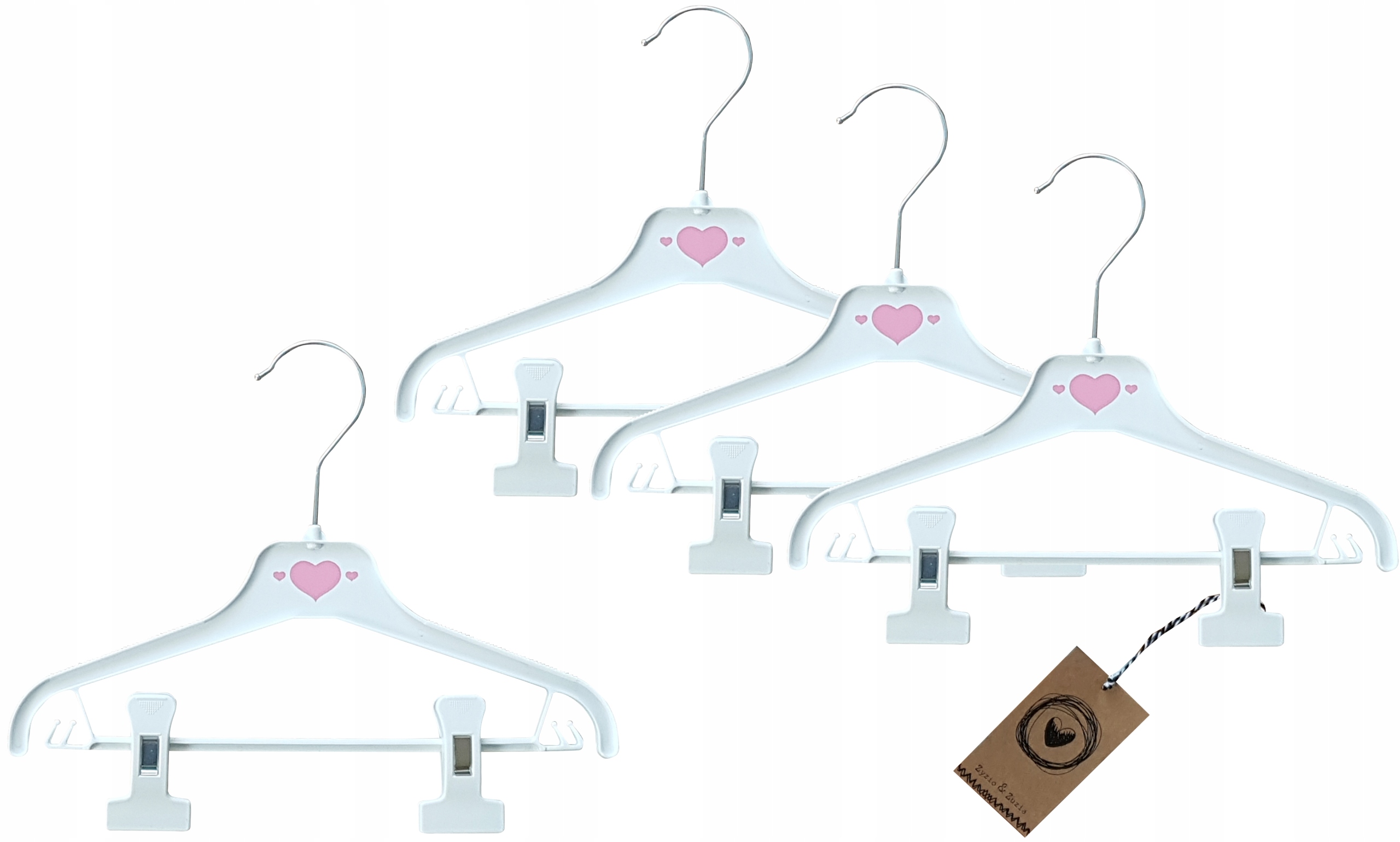 Wieszaki małe 28cm dziecięce niemowlęce 4sztuki