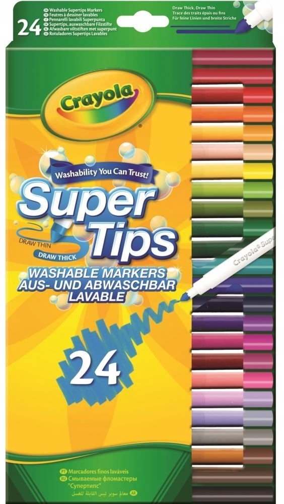 Crayola SuperTips Multi-Colour Zmywalne pisaki 24
